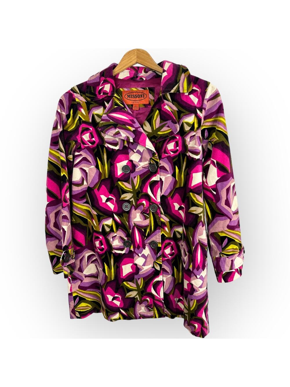 Missoni For Target Girls size Large Velvet Floral Double Breasted Jacket
